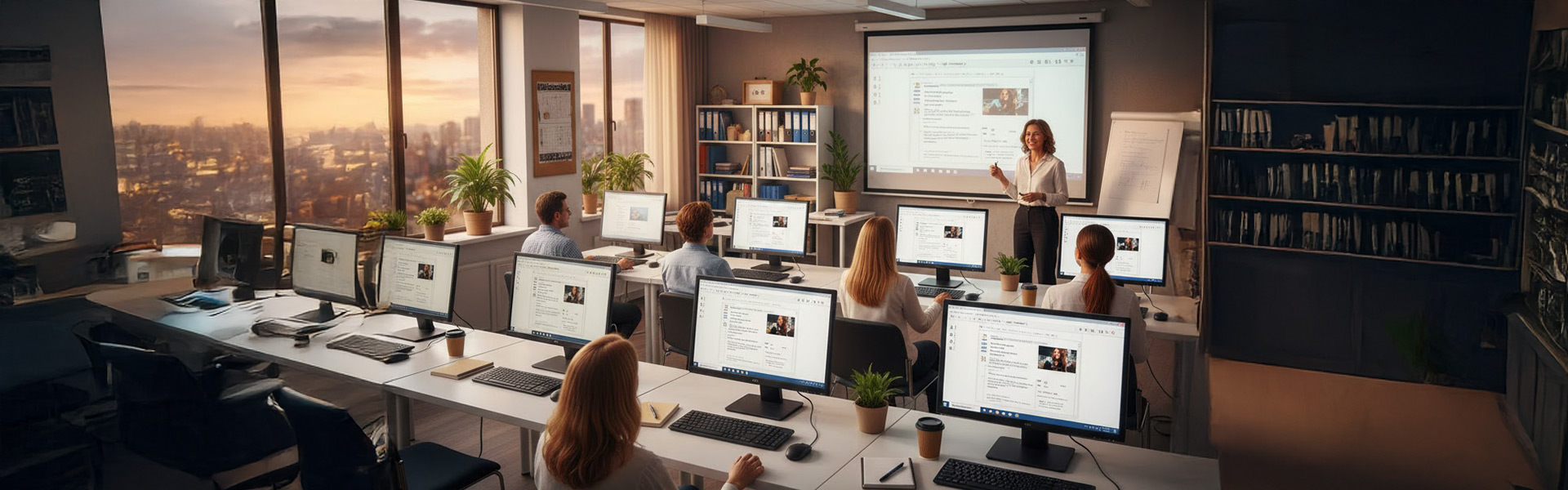 Cours d'informatique en bureautique à Liège. Image générée par IA. Cours d'informatique en bureautique à Liège. Image générée par IA.
